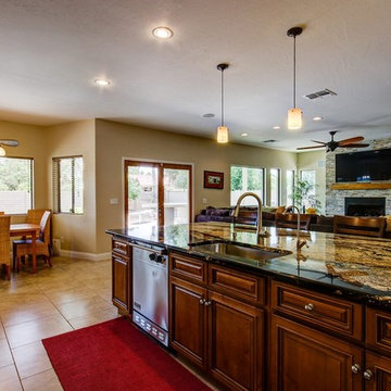 Kitchen remodel, Fireplace renovation, Wet bar