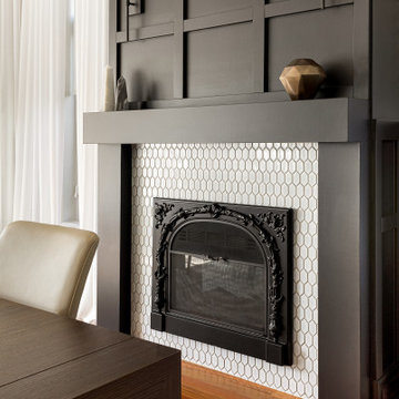 tiled fireplace
