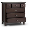 Artisan Solid Wood Bedroom Chest of Drawers, Russet Brown