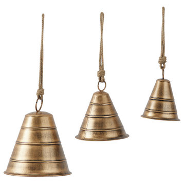 Set of 3 Brass Bohemian Metal Bell 562109