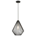 Livex Lighting - Livex Lighting 41325-04 Geometric Shade - 11.5" One Light Mini Pendant - The stunning dimension make this contemporary miniGeometric Shade 11.5 Black Black Metal Sh *UL Approved: YES Energy Star Qualified: n/a ADA Certified: n/a  *Number of Lights: Lamp: 1-*Wattage:60w Medium Base bulb(s) *Bulb Included:No *Bulb Type:Medium Base *Finish Type:Black