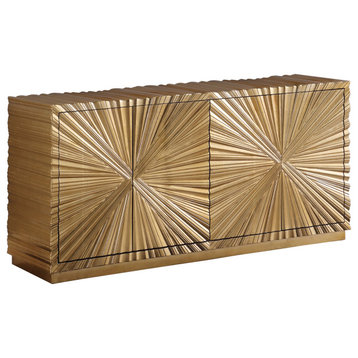 Tiffany Metallic Spiral Design Sideboard, Gold