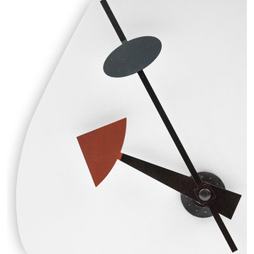 LeisureMod Manchester Raindrop Design Silent Non-Ticking Wall Clock, White
