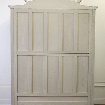 20th Century Louis XV Style Carved French Armoire Painted Antique White