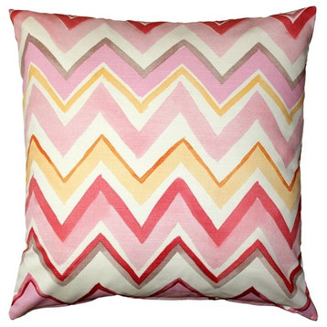 Pillow Decor - Pacifico Stripes Pink Throw Pillow 20X20