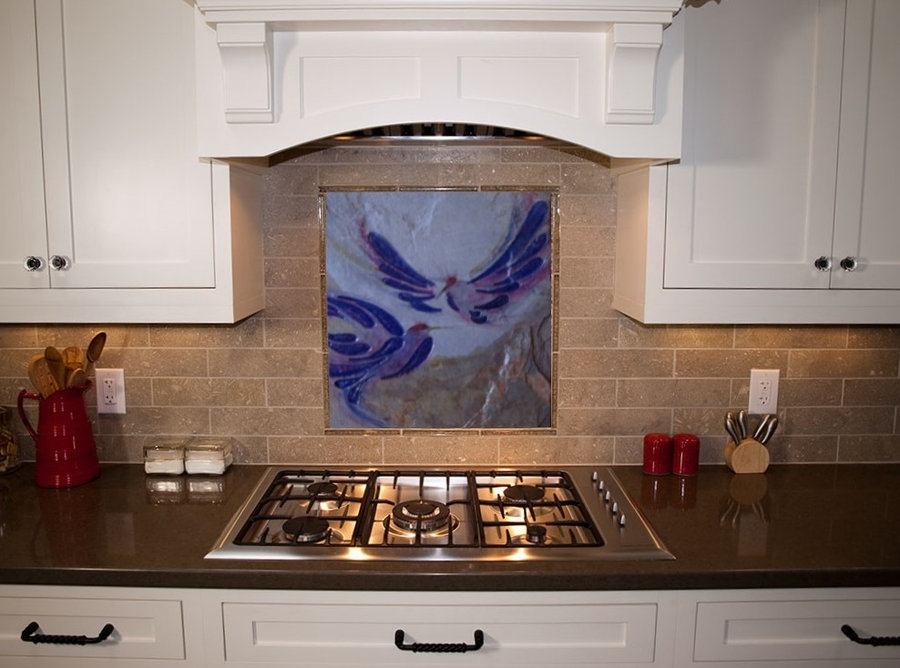 Kitchen Backsplash Tile - Bluebirds FLY!