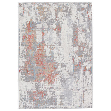 Vibe by Jaipur Living Tocarra Abstract Gray/Red Runner Rug 3'x12'