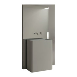 ADM Bathroom Design - ADM Rectangular Freestanding Pedestal Sink, White, 24" - Bathroom Sinks