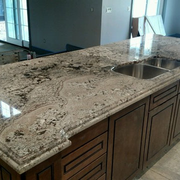Bianco Antico, Double Thick Granite Island