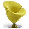 Manhattan Comfort Tulip Velvet Swivel Accent Chair, Green, Single