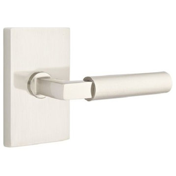 Hercules Right Hand Privacy With Modern Rectangular Rose, Satin Nickel