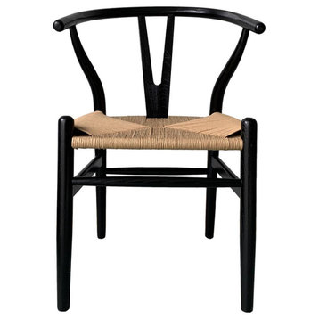 Ventana Dining Chair Black And Natural-Set of 2