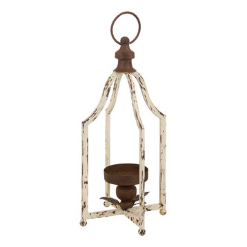 Farmhouse Metal Lantern, 8"l X 8"w X 16.5"H