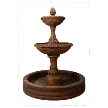 Gran Veneziana Pond Two Tier Huge Water Fountain 90" Pond, Old Stone