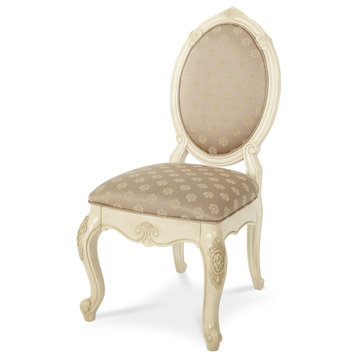 AICO Lavelle Upholstered Side Chair, Blanc, Set of 2