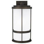 Sea Gull Lighting - Sea Gull Lighting 8790901DEN3-71 Wilburn - 20 inch 9.3W 1 LED Large Outdoor Wall - Wire/Cord Color: Black/White  SWilburn 20 inch 9.3W Antique Bronze Satin *UL: Suitable for wet locations Energy Star Qualified: YES ADA Certified: n/a  *Number of Lights: Lamp: 1-*Wattage:9.3w A19 Medium Base LED bulb(s) *Bulb Included:Yes *Bulb Type:A19 Medium Base LED *Finish Type:Antique Bronze