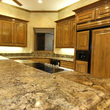 Coliseum kitchen with custom granite sink and Ogee edge