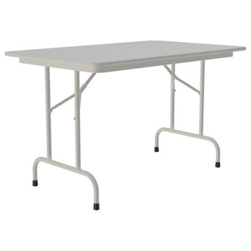 UrbanPro 30"W x 48"D Metal & Wood Folding Table in Gray Granite