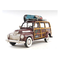 Chevrolet 1947 AJ017 Suburban Car Model with Canoe - Decorative Objects And Figurines