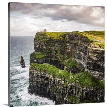 "O'Brien's Tower, Cliffs of Moher, Ireland - Square" Wrapped Canvas Art Print...