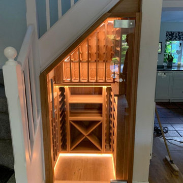 Solid Oak, under stairs wine room