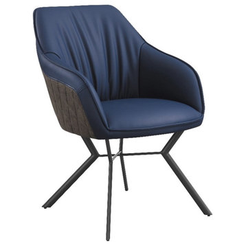 Coaster Mayer Upholstered Faux Leather Dining Chairs in Blue