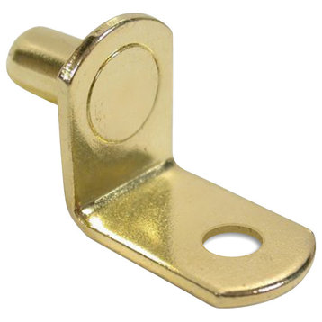 1/4" L-Shaped Shelf Support With Hole, Brass, 100 Pack