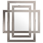 Eichholtz - Geometric Frame Wall Mirror | Eichholtz Mortimer, Bronze - The distinctive Mortimer Mirror features an interlocking mirrored frame of clear mirror glass. This unique shape defines the mirror, offering a contemporary take on a timeless classic home accessory. It will make a wonderful luxury addition in your lounge, hallway or bedroom.