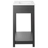 Modway Altura 36" MDF Ceramic and Particleboard Bathroom Vanity in Gray/White