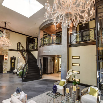 Elegant Modern Elements with Glass Home Elevator