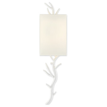 Baneberry Wall Sconce - Gesso White, Left Facing