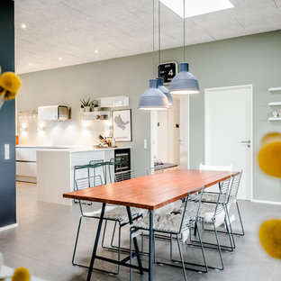 エスビャールの北欧風 LDKの画像 (緑の壁、暖炉なし)