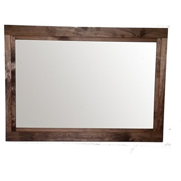 Farmhouse Style Vanity Mirror, Red Oak, 60"w X 30"h