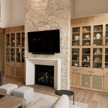 Fireplace Flanking Bookcases with Fluted Crown - Bend, OR