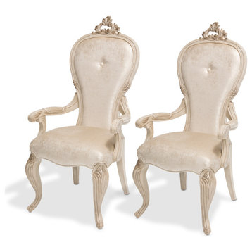 Platine de Royale Velvet Dining Arm Chair, Set of 2 - Champagne