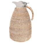 Artifacts Trading Company - Artifacts Rattan™ 1.5 Liter Stainless Steel Thermos, White Wash - This 1.5-liter stainless steel thermos/carafe will turn your next gathering into an event! A must add to your entertainment arsenal, our rattan carafe will help you keep your drinks hot or cold for hours. Perfect for serving coffee, hot water for tea, cold water, or any other drink.