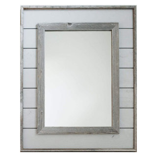 Gray Shiplap Mirror, 24"x36" - Rustic - Wall Mirrors - by My Barnwood ...