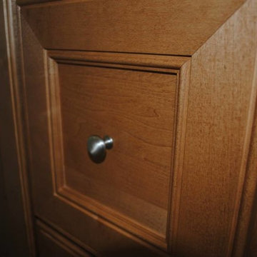 Master Bathroom Remodel with Maple Portico Cabinets in Suede and Polystone Sand