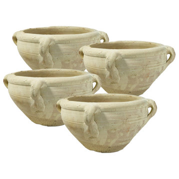 Serene Spaces Living Antique Terracotta Clay Ceramic Pottery Bowl, 4 Pack