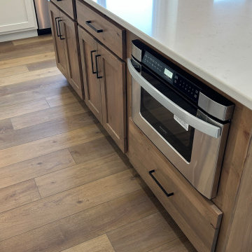 Shoji White and Rustic Beech Almond Kitchen Design