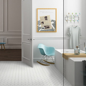Modern Bathroom Flooring Triangular Porcelain Mosaic Tile