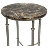 Urban Designs Marble Top Round Metal Accent and End Table