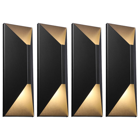 4-Pack LED Outdoor Up Down Wall Light, 22W 3000K Warm White
