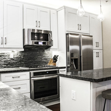 Dramatic white shaker kitchenin Newbury Park