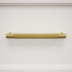 Luxe Knurled Brushed Gold Pull Bar 250mm - Drawer & Cabinet Hardware
