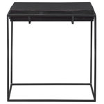 Uttermost - Uttermost 25106 Telone Modern Black Side Table - With Modern Minimalist Styling, This Side Table Features A Thick Cast Aluminum Top With Natural Texturing Finished In A Dark Oxidized Black, Resting In A Coordinating Aged Black Iron Base.