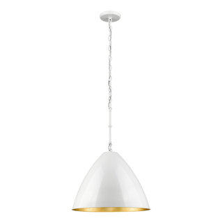 Visual Comfort Studio CP1291MBKBBS Wellfleet Contemporary Midnight Black  and Burnished Brass 15.5 Pendant Lighting