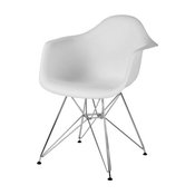 Fine Mod Imports WireLeg Dining Arm Chair, White