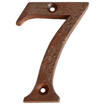 RCH Hardware Iron Rustic Country House Number, 3-Inch, Various Finishes, Rust, 7