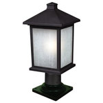 Z-Lite - Z-Lite 507PHM-533PM-BK Holbrook - One Light Outdoor Post - The solid, timeless styling of this medium outdoorHolbrook One Light O Black White Seedy Gl *UL: Suitable for wet locations Energy Star Qualified: n/a ADA Certified: n/a  *Number of Lights: Lamp: 1-*Wattage:100w Medium Base bulb(s) *Bulb Included:No *Bulb Type:Medium Base *Finish Type:Black